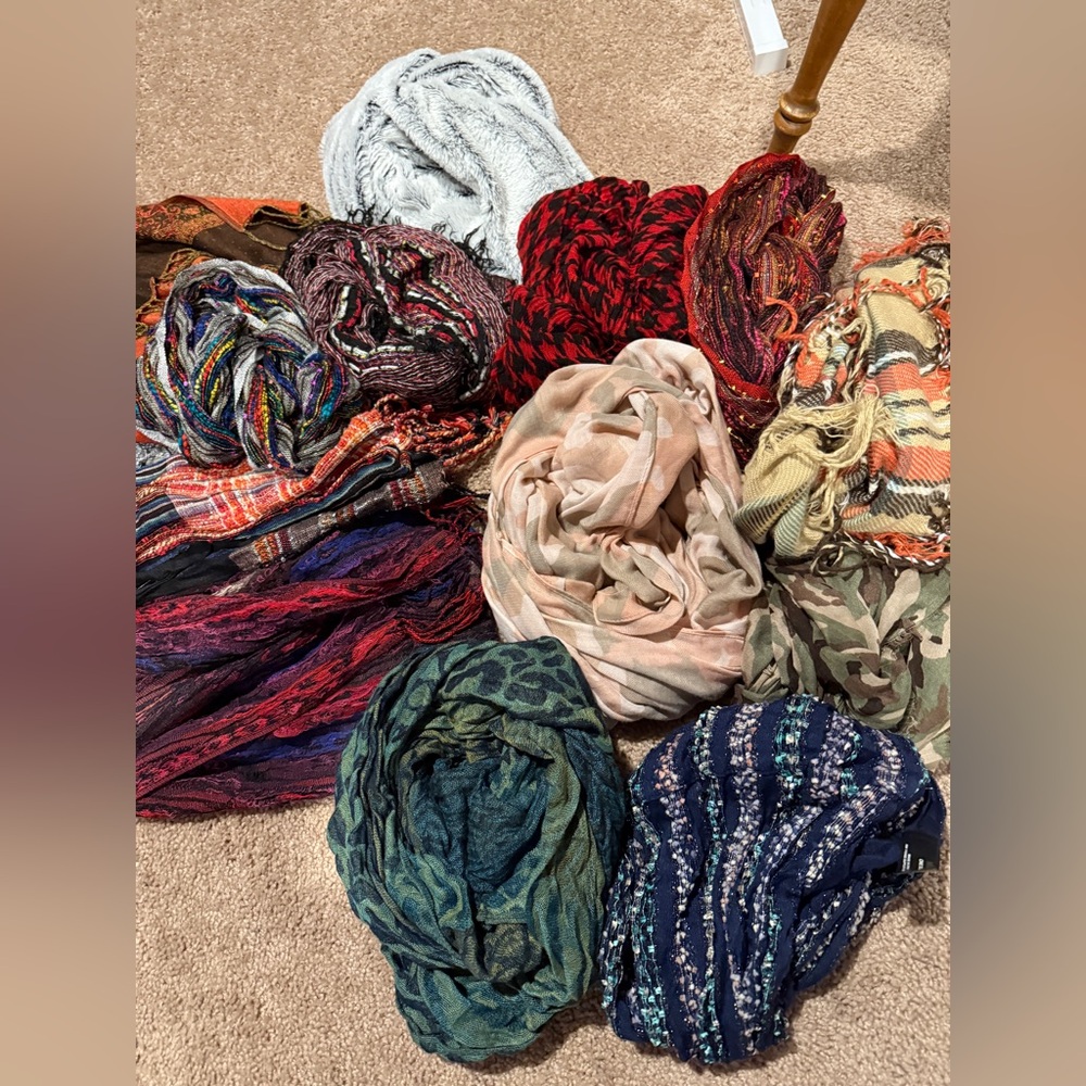 Multicolor Patterned Scarves Set Of 17 - image 7